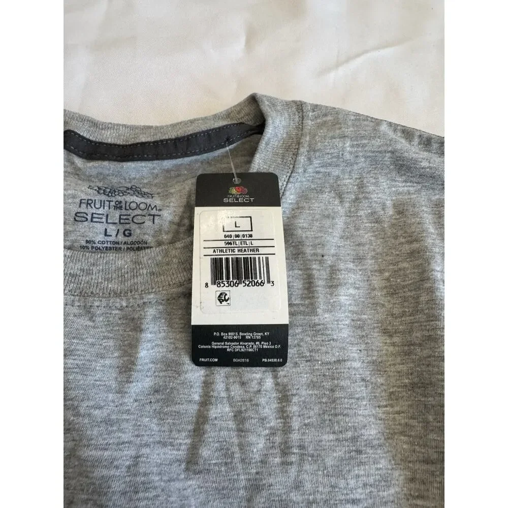 (2) Fruit of the Loom Select men's long-sleeve crewneck shirts NEW Size Large